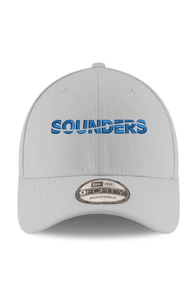 New Era Men's New Era Gray Seattle Sounders FC Wordmark 9FORTY Adjustable Hat, Alternate, color, Gray