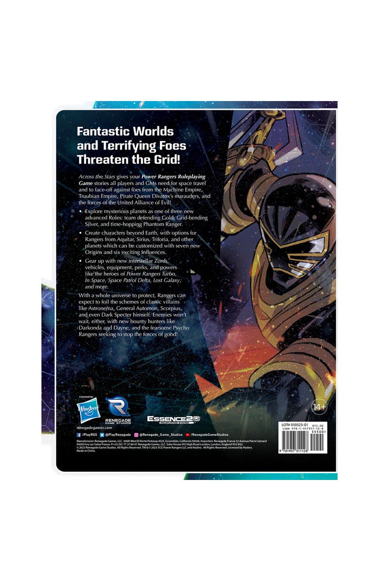 Renegade Game Studios Power Rangers Roleplaying Across the Stars Sourcebook, Alternate, color,