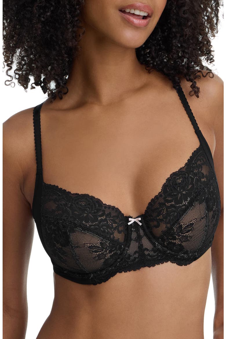Captivate Full Coverage Unlined Lace Bra, Alternate, color, Black