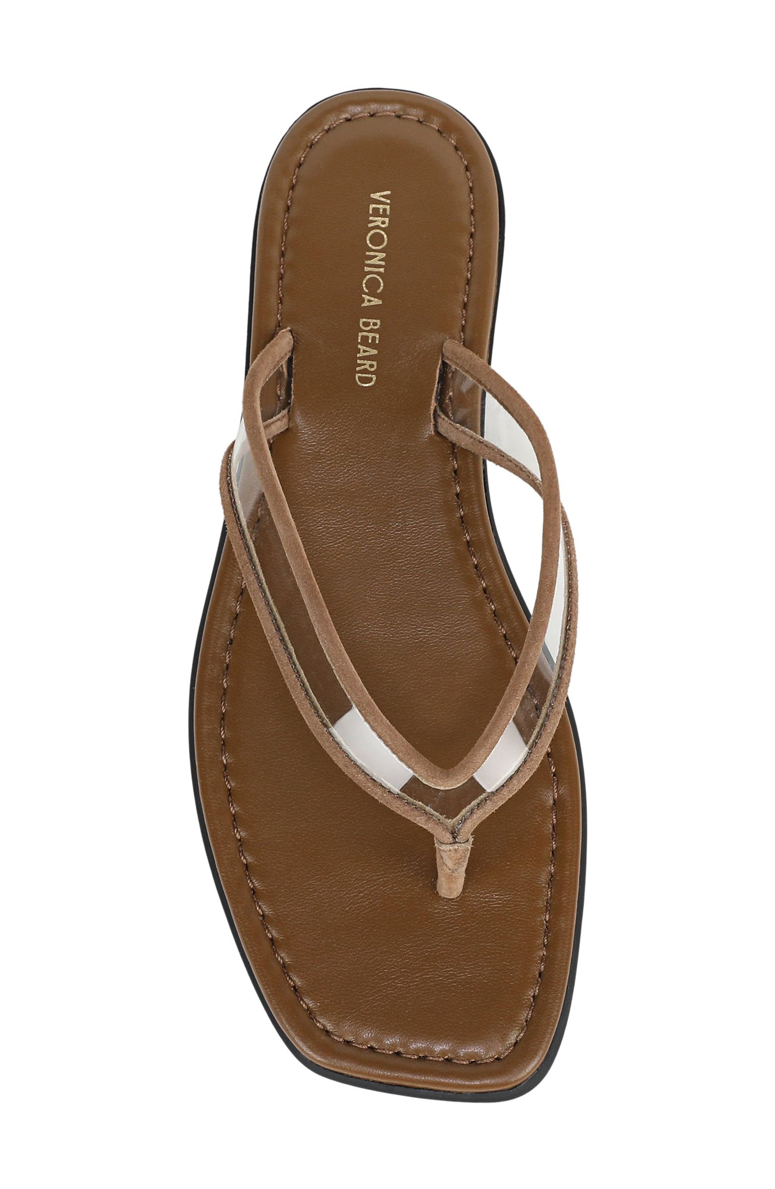 Veronica Beard Clea Flip Flop, Alternate, color, Clear/ Chestnut