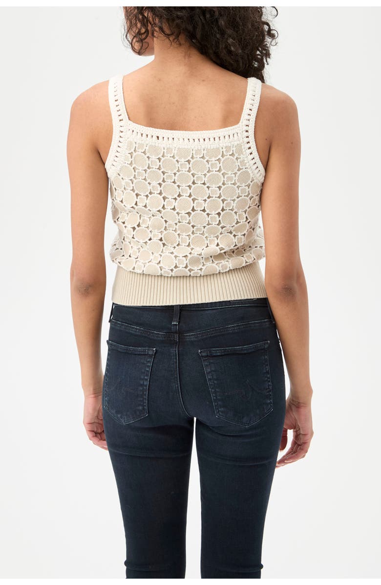 Trina Turk Suez Geometric Knit Cami, Alternate, color, Biarritz Beige/Whitewash