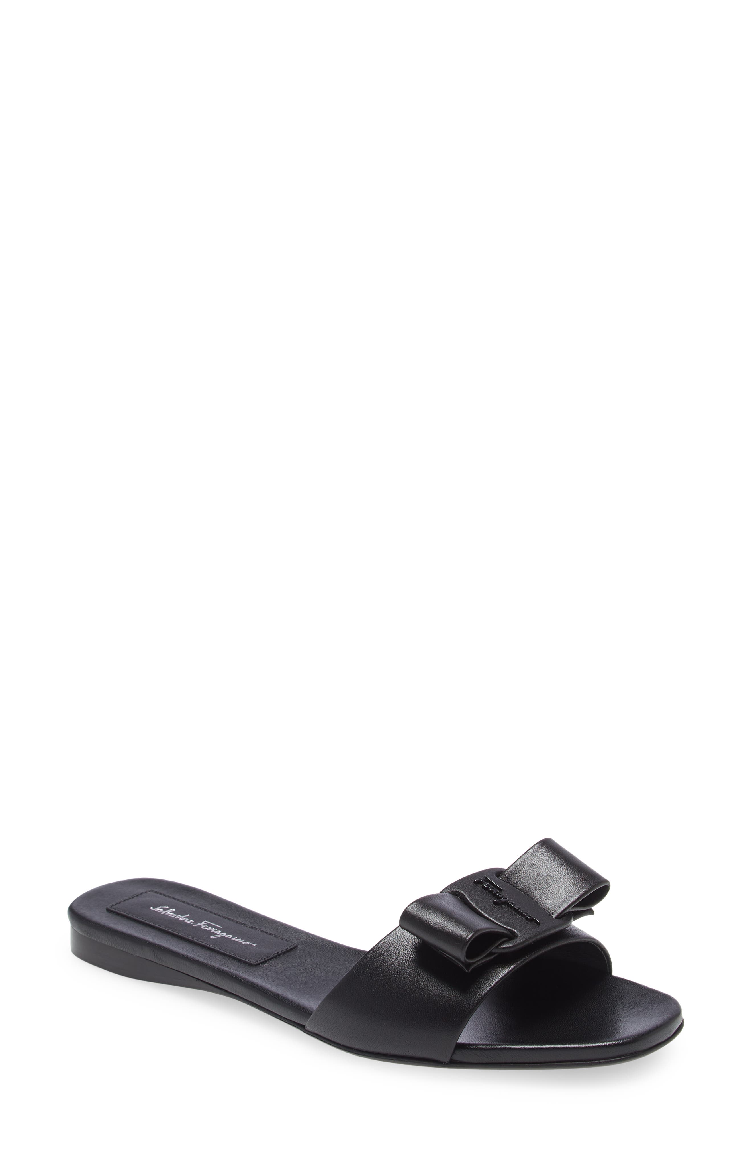FERRAGAMO Salvatore Ferragamo Vicky Bow Slide Sandal, Main, color, 