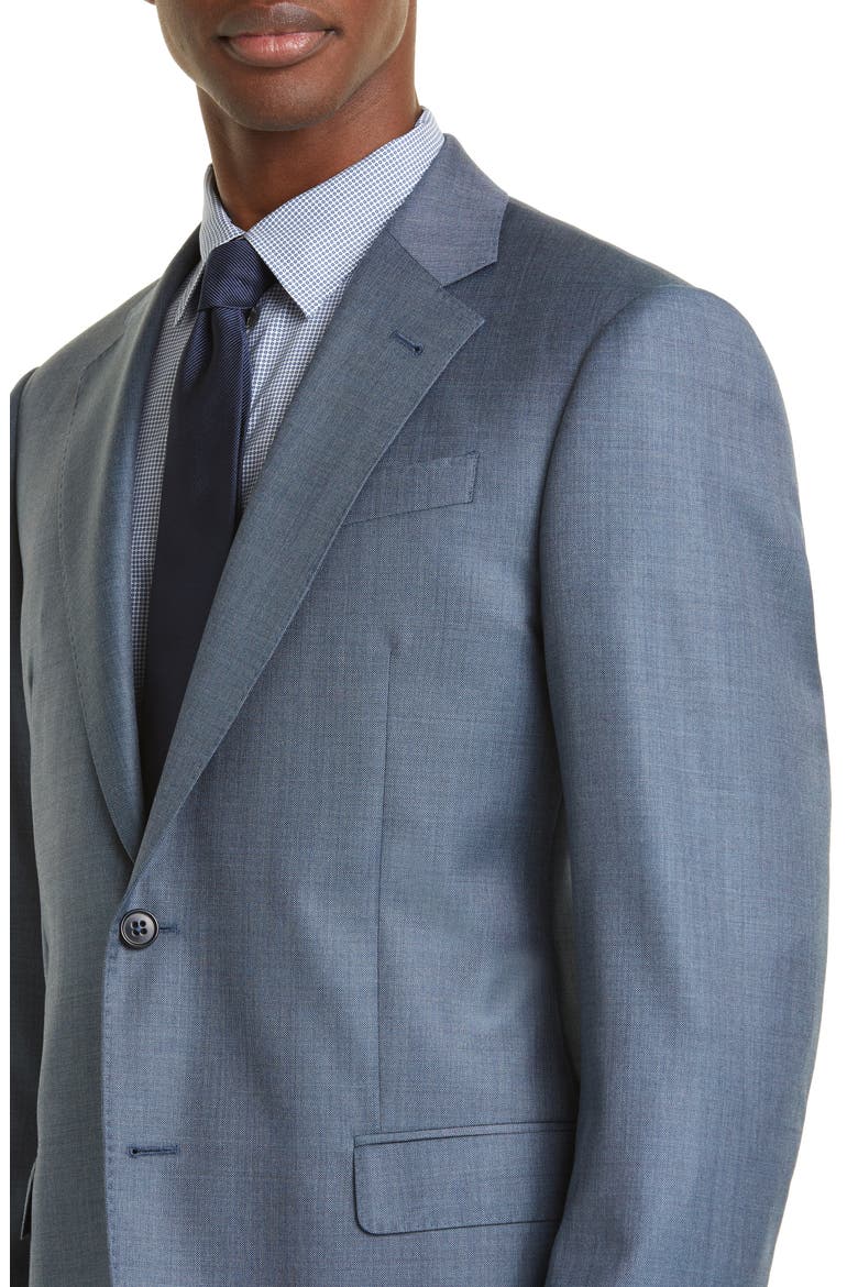 G-Line Blue Mélange Wool Suit, Alternate, color, BLUE GREY