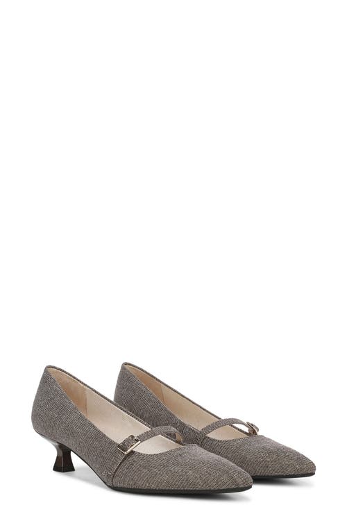 Lifestride Madelyn Mary Jane Pointed Toe Kitten Heel Pump In Brown