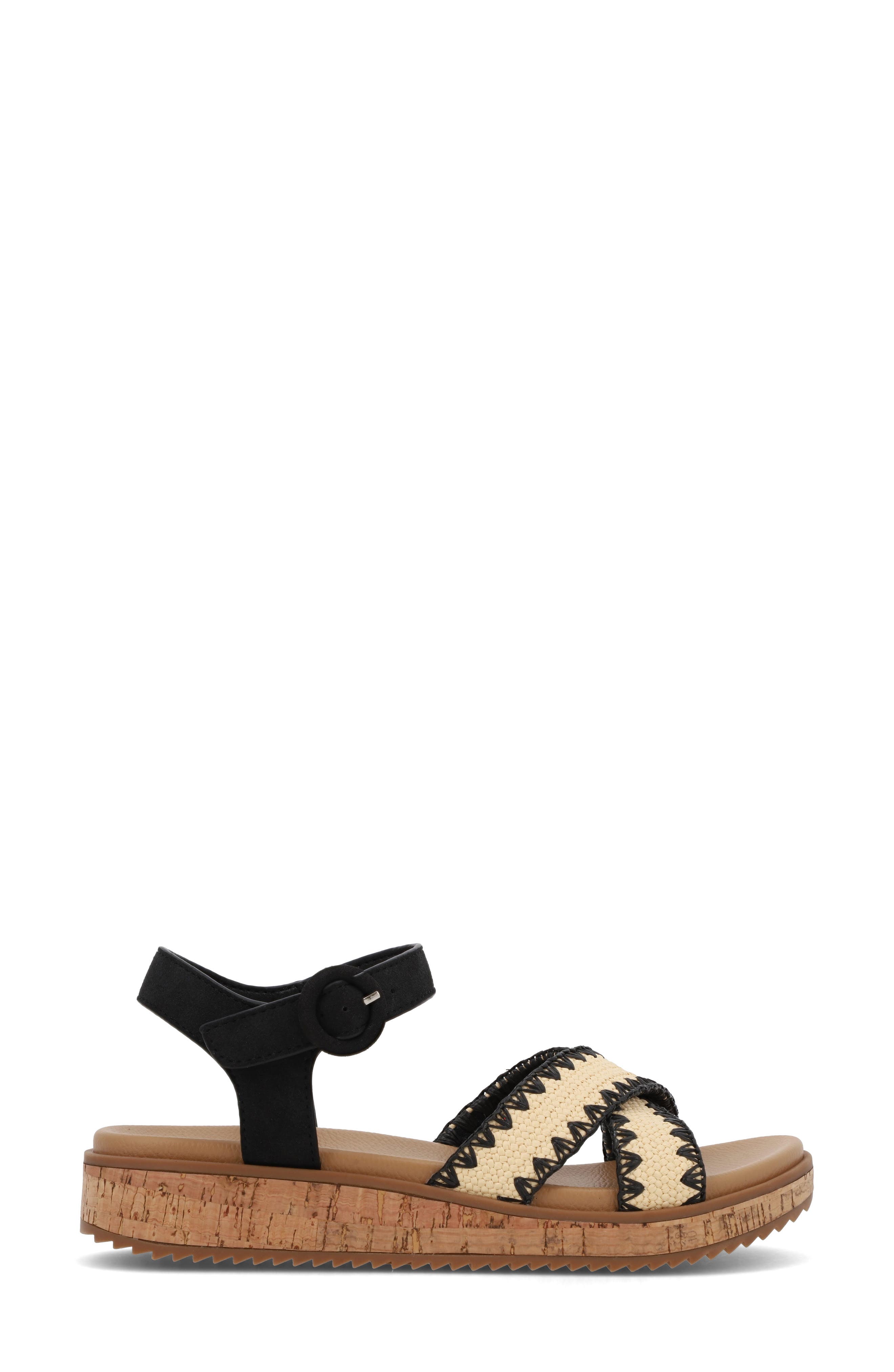 MIA AMORE <p>Rinaa Platform Sandal (Women)</p>, Alternate, color, Natural W/ Black