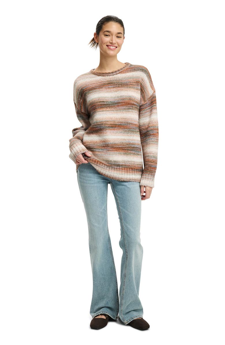 Cotton On Women's Luxe Crew Sweater, Alternate, color, Cinnamon Stripe