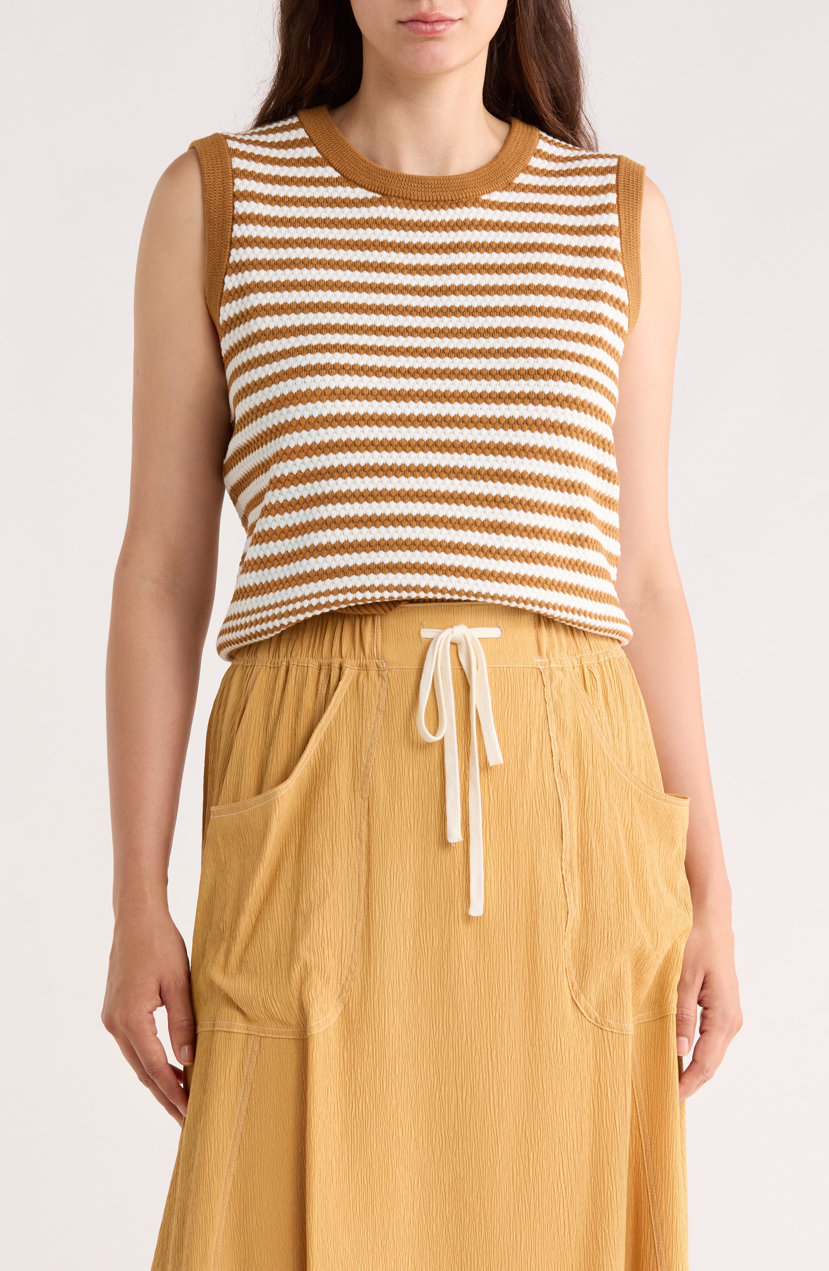 Adrianna Papell Stripe Sweater Tank