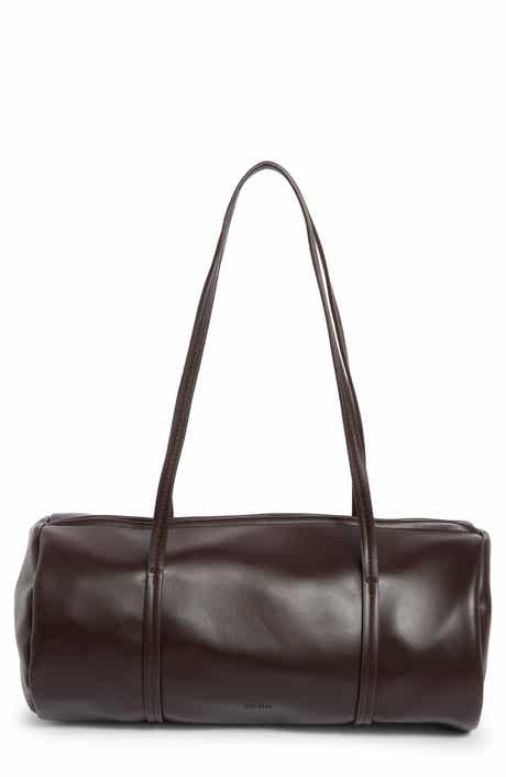 Faux Leather Barrel Bag