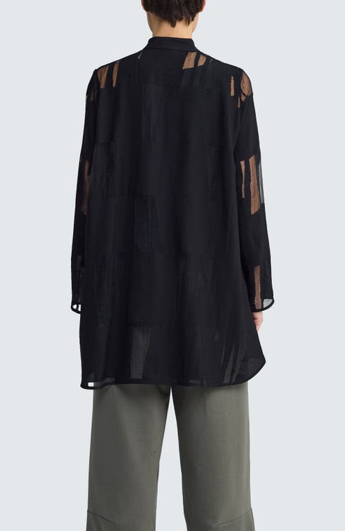 Luukaa Ondine Sheer Jacquard Shirt In Black