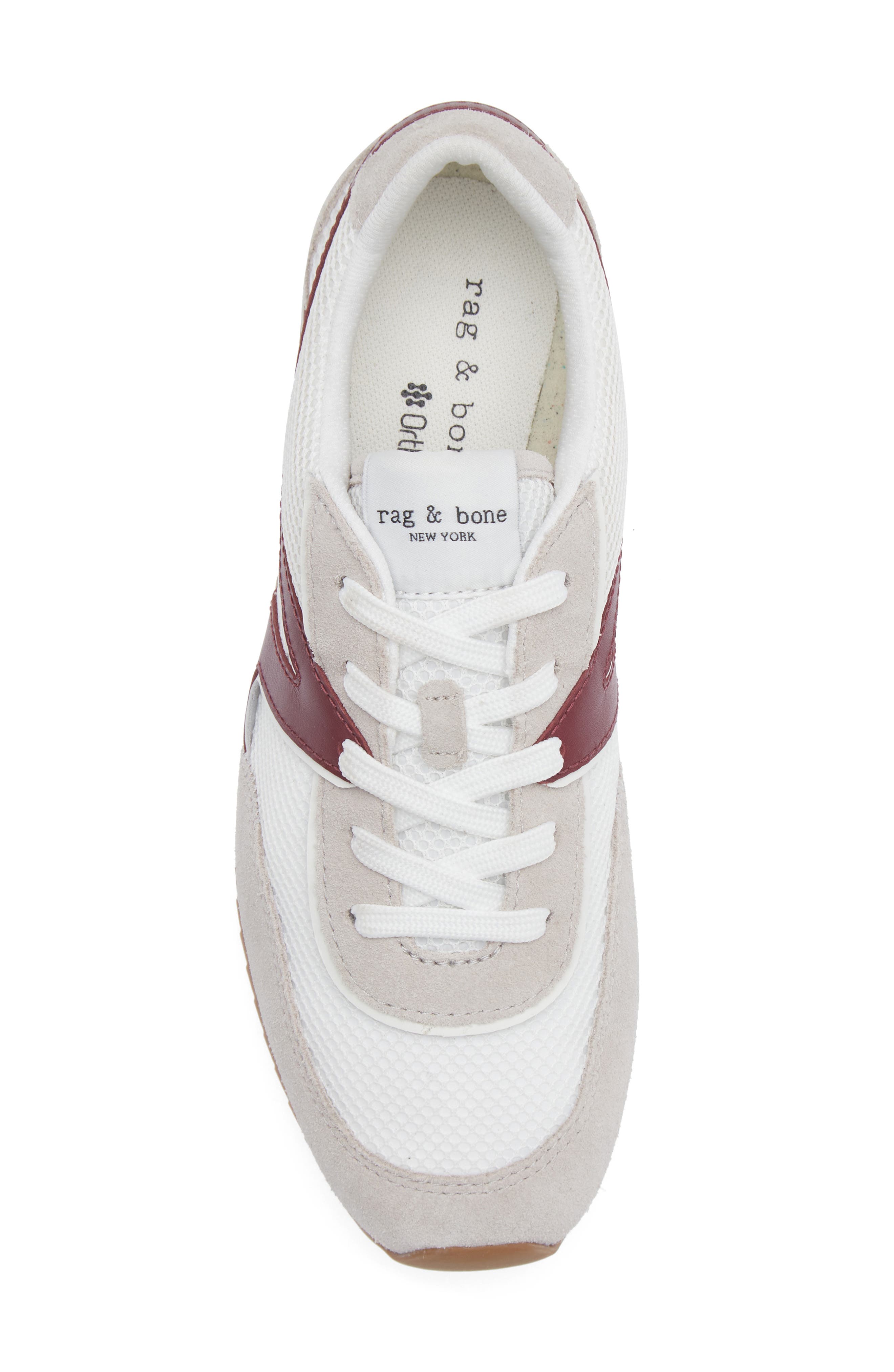 Retro Trainer Sneaker, Alternate, color, WHITE/ RED