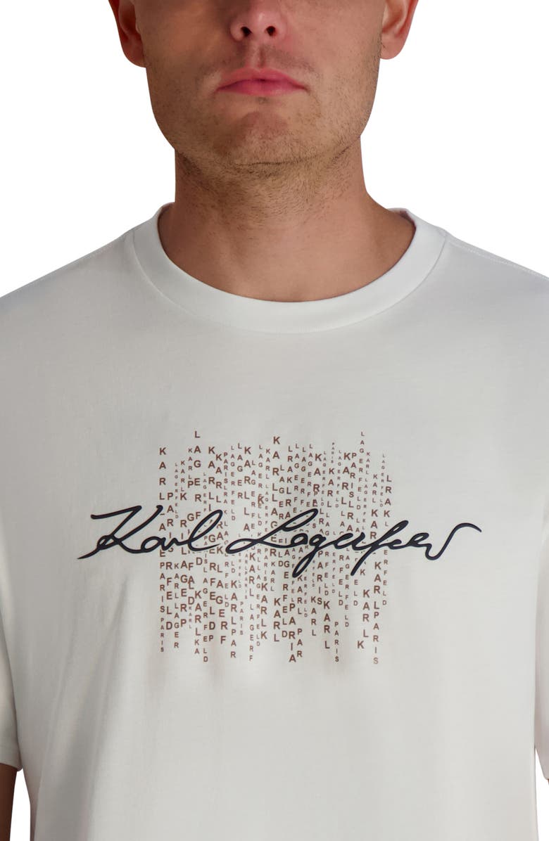 KARL LAGERFELD PARIS Printed Signature Graphic T-Shirt, Alternate, color, White