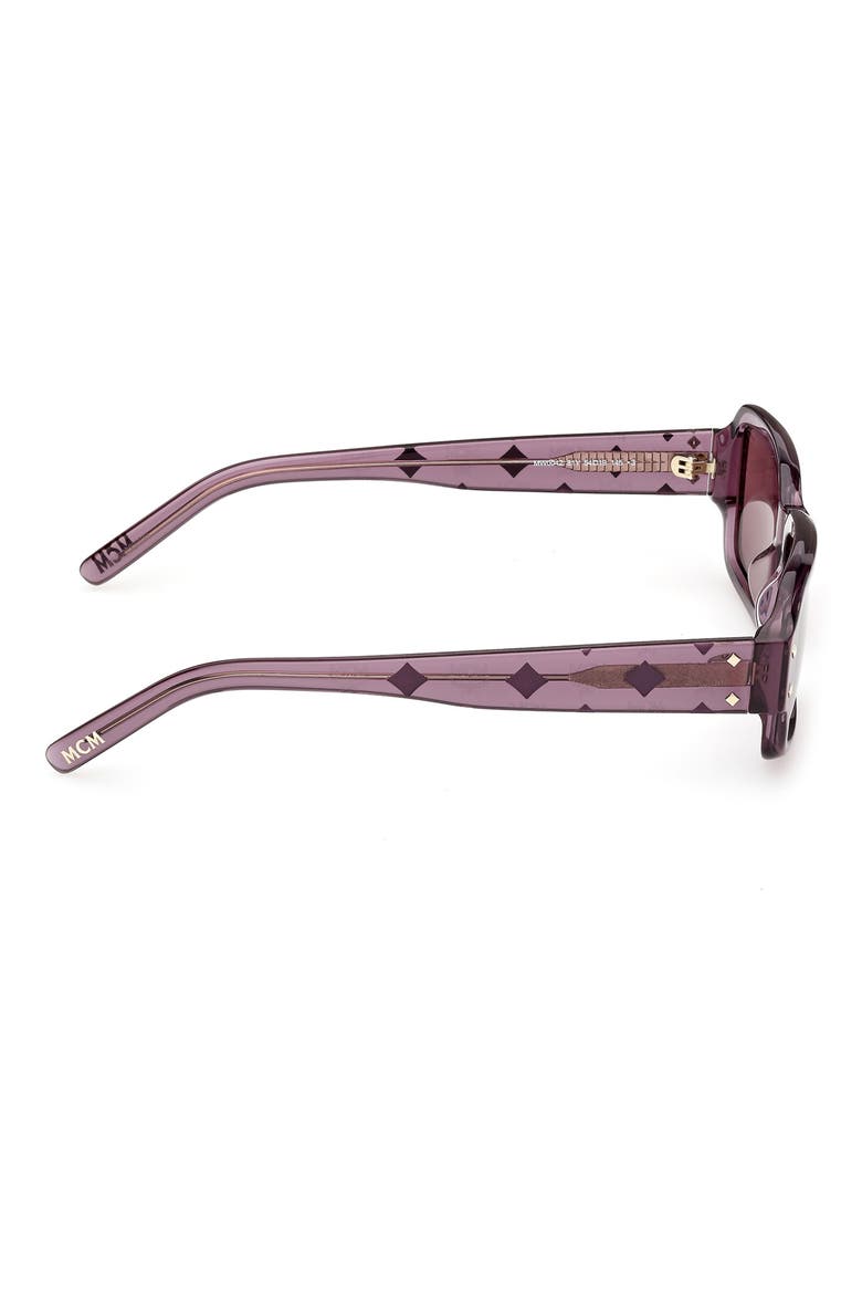 54mm Rectangular Sunglasses, Alternate, color, MAUVE / GOLD / DARK VIOLET