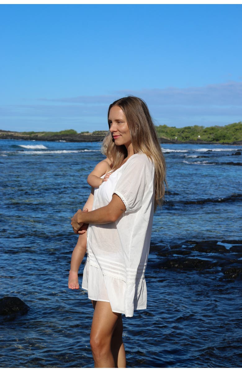 SITANO Verano Beach Cover-up with Buttons, Alternate, color, White