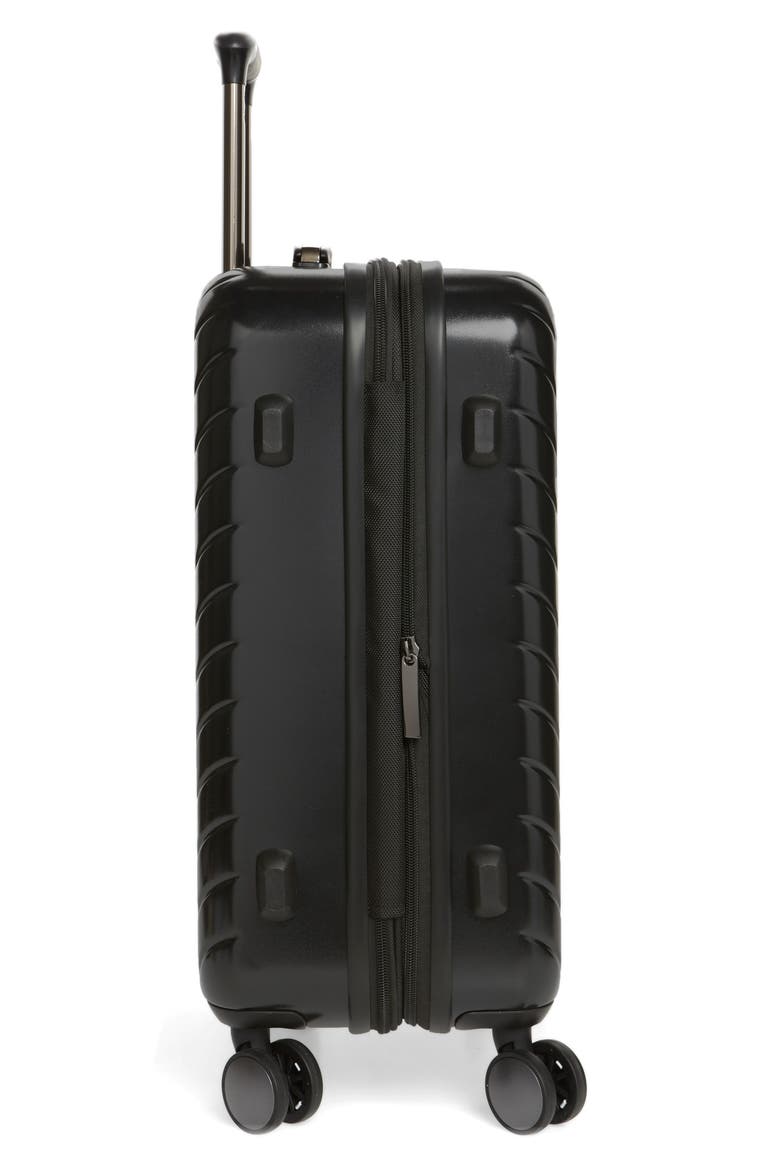 Chevron 20-Inch Spinner Carry-On, Alternate, color, BLACK