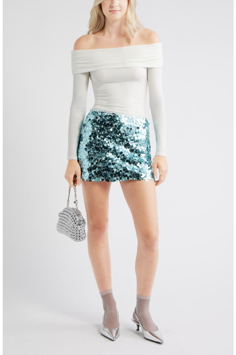 Sequin Miniskirt, Alternate, color, BLUE