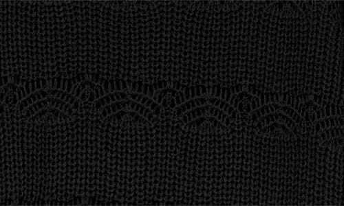 Vero Moda Lona Pointelle Cotton Blend Crop Sweater In Black