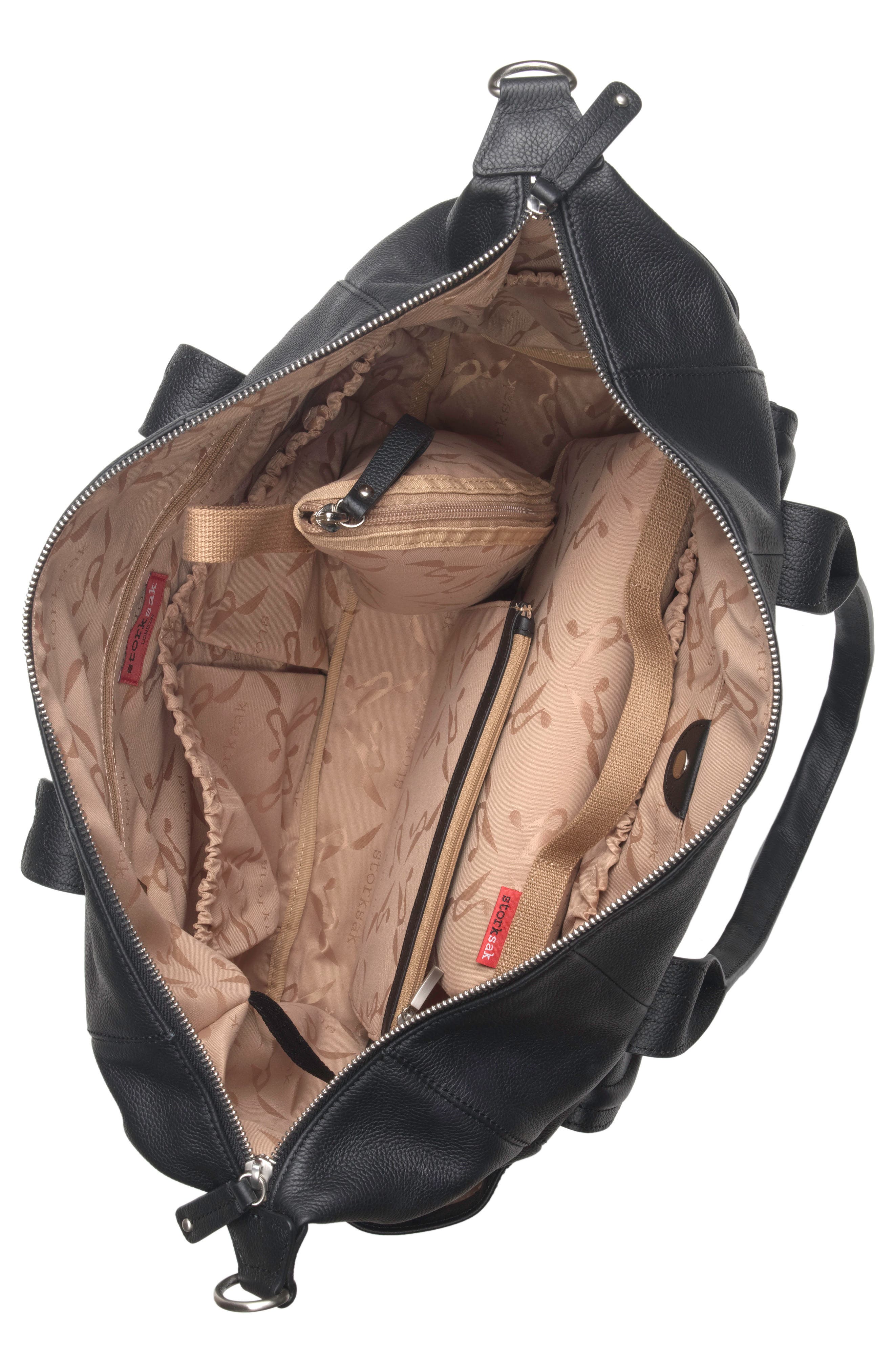 Storksak Storsak Leather Diaper Bag, Alternate, color, 