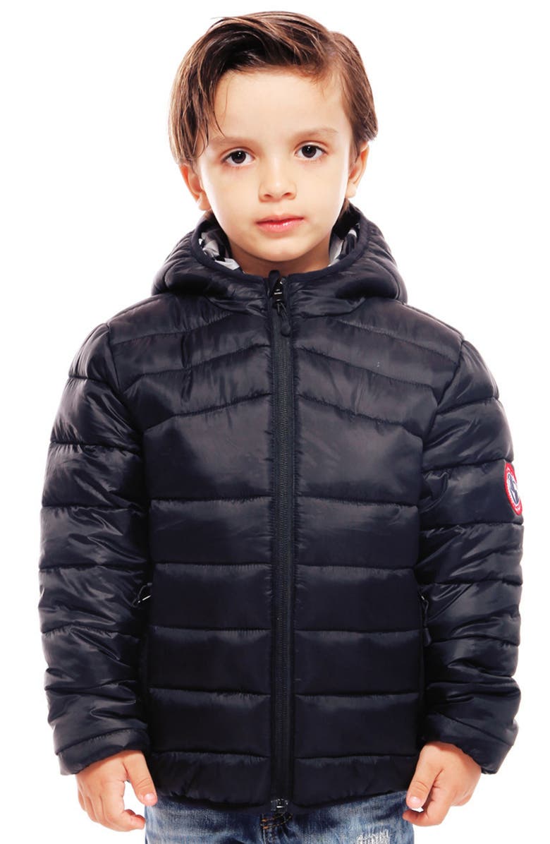 Rokka&Rolla Kids' Reversible Puffer Jacket, Main, color, Very Black