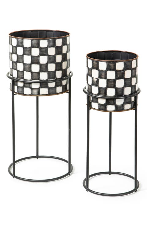 Check It Out Set of 2 Planters & Stands