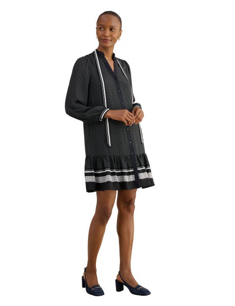 Valerie Ruffle-Hem Mini Shift Dress