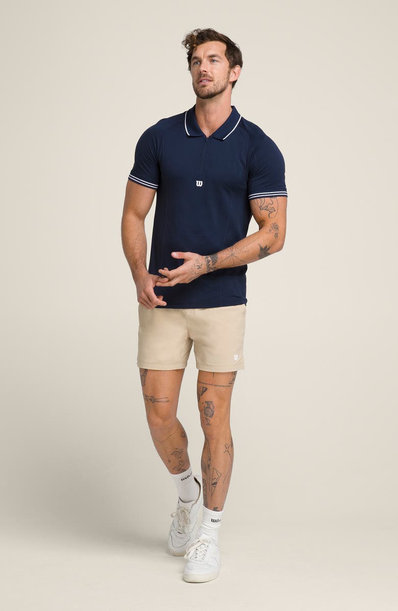 WILSON Tennis Water Repellent Volley Shorts, Alternate, color, Safari