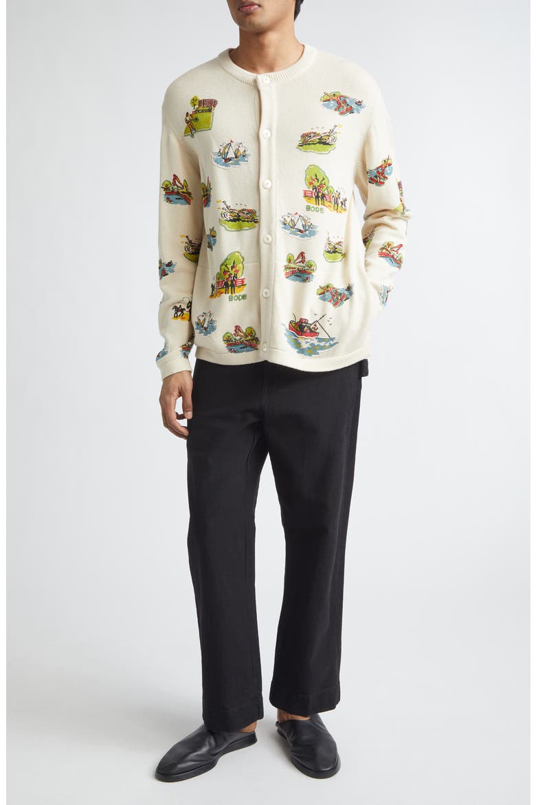 Embroidered Denim Knolly Brook Trousers, Alternate, color, BLACK