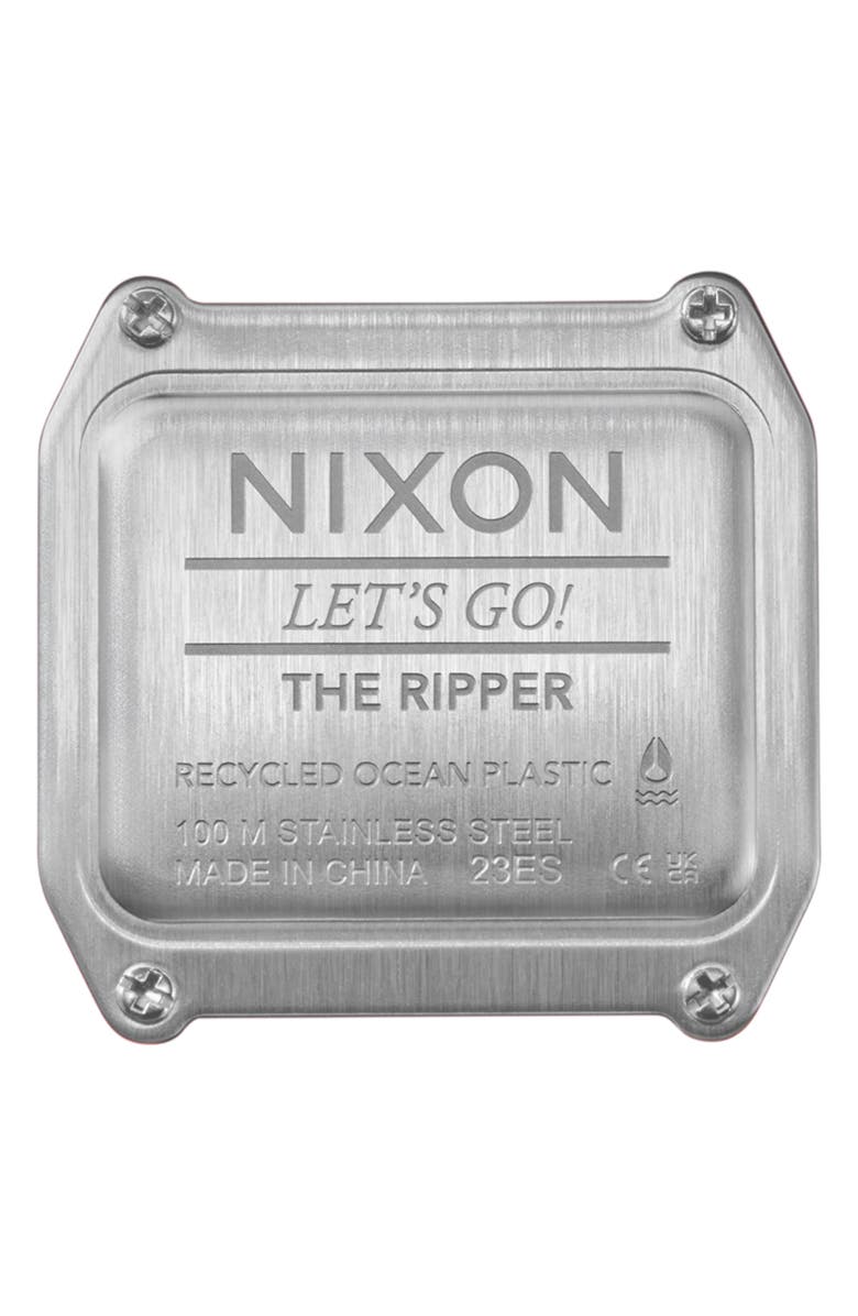 Nixon The Ripper Silicone Strap Digital Watch, 36.5mm, Alternate, color, Black / Camo