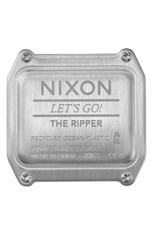 Nixon The Ripper Silicone Strap Digital Watch, 36.5mm In Multi