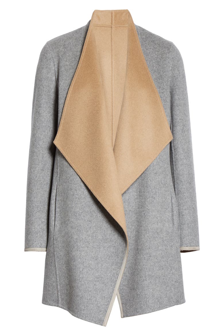 Valasca Reversible Wool & Cashmere Jacket, Alternate, color, NICKEL MELANGE/ CAMEL