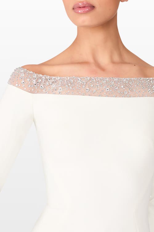 Jenny Packham Calypso Off-the-shoulder Midi Dress In White