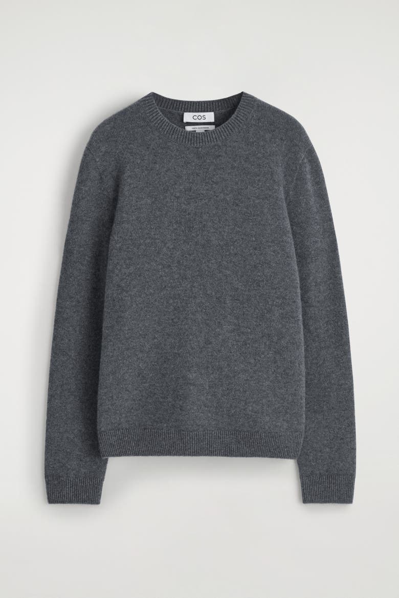 Cashmere Crew-Neck Sweater, Alternate, color, DARK-GRAY MÉLANGE
