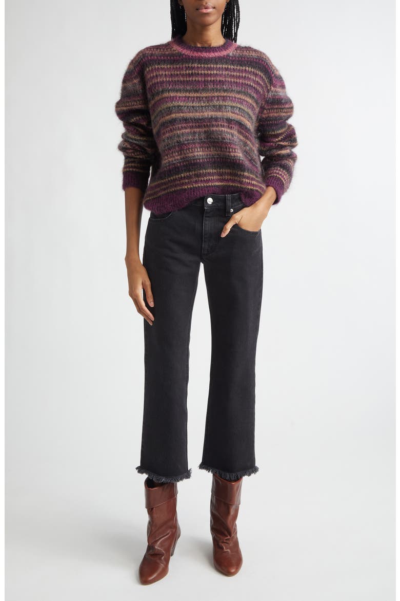 Morine Mohair Blend Sweater, Alternate, color, PLUM