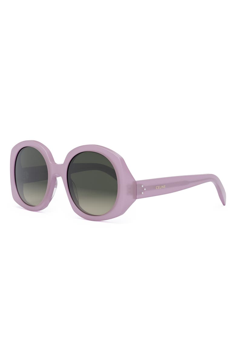 CELINE 53mm Gradient Round Sunglasses, Alternate, color, Shiny Lilac / Gradient Brown