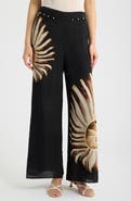 FARM Rio Ammonite Placed Print Wide Leg Pants