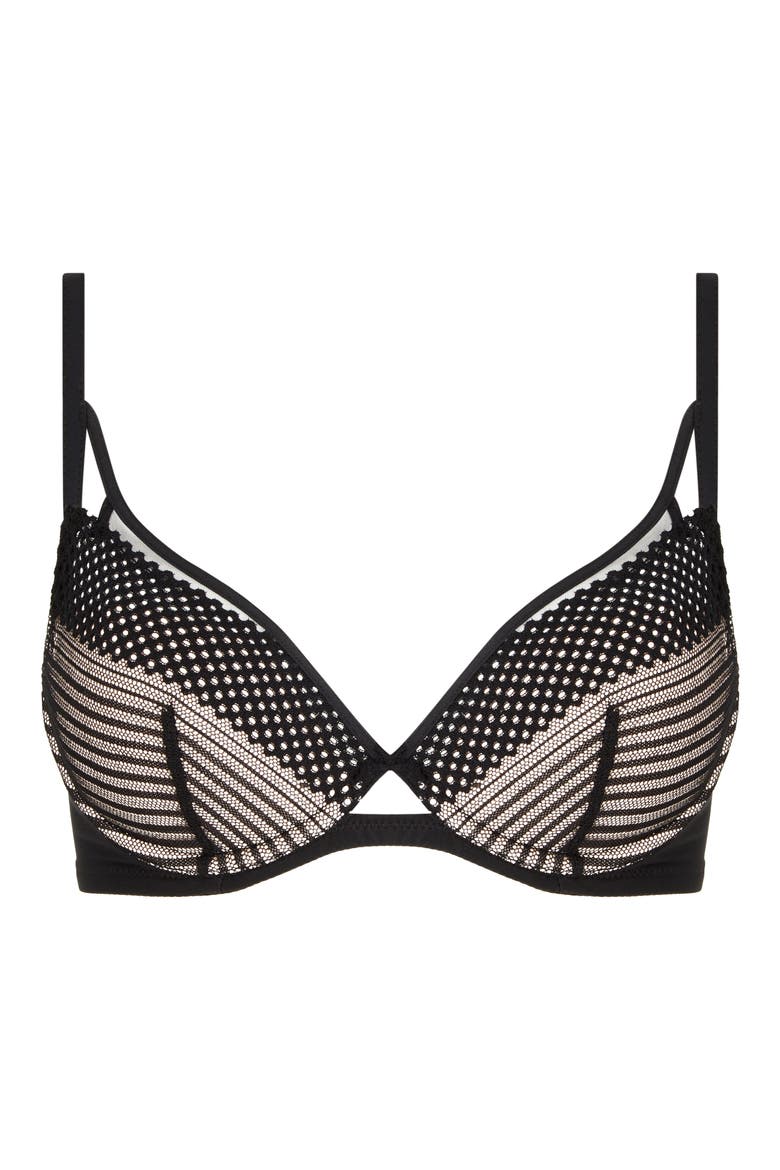 Plunge Contour Underwire Bra, Alternate, color, BLACK