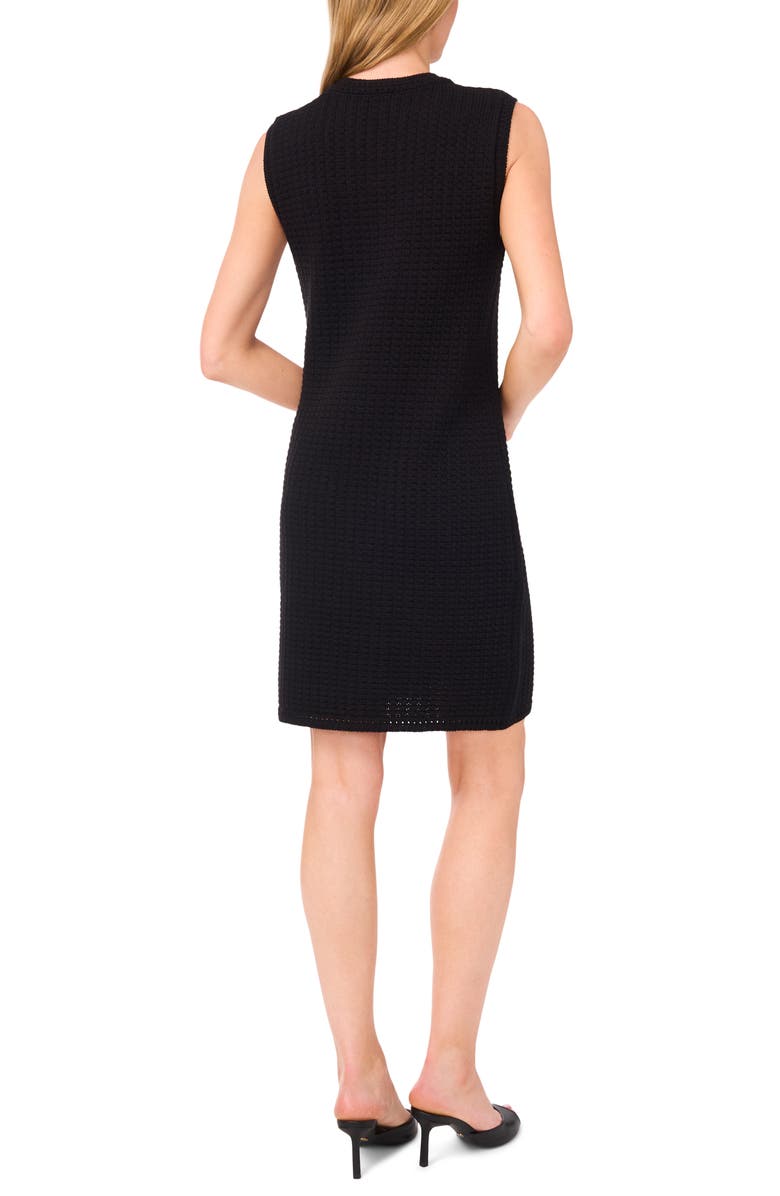 CeCe Sleeveless Organic Cotton Blend Sweater Dress, Alternate, color, Rich Black