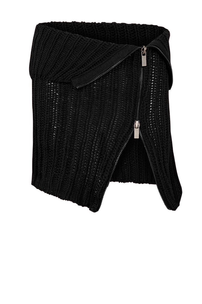Cashmere  Blend Your *Itch Zipped Knit Skirt- Black, Alternate, color, BLACK