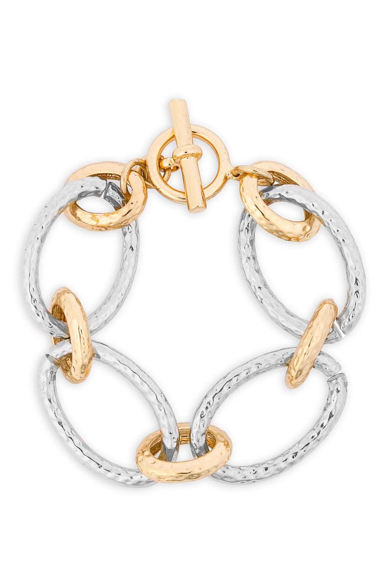 Two-Tone Chunky Chain Bracelet, Main, color, SILVER GOLD