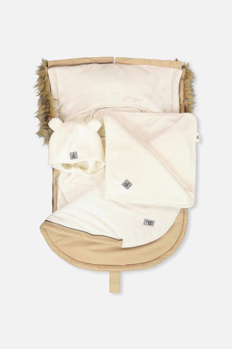 Bunting Bag Velour Lined Car Seat and Stroller, Alternate, color, Beige
