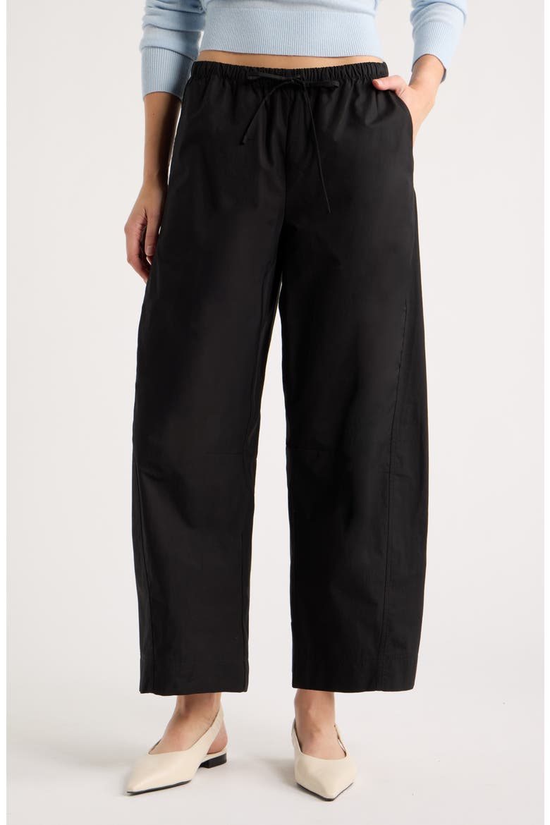 Elara Organic Cotton Drawstring Pants, Main, color, BLACK