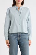 Eileen Fisher Mandarin Collar Button Up Shirt