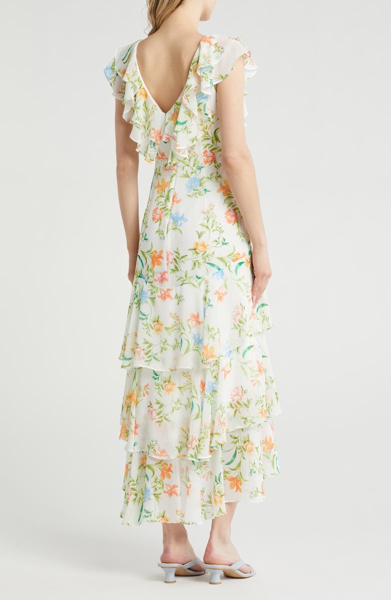 WAYF Floral Ruffle Tiered Dress, Alternate, color, Vintage Scarf