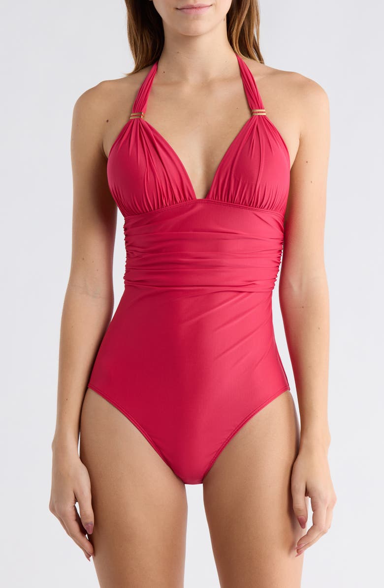 ViX Paula Hermanny Bia One-Piece Swimsuit, Main, color, Wine