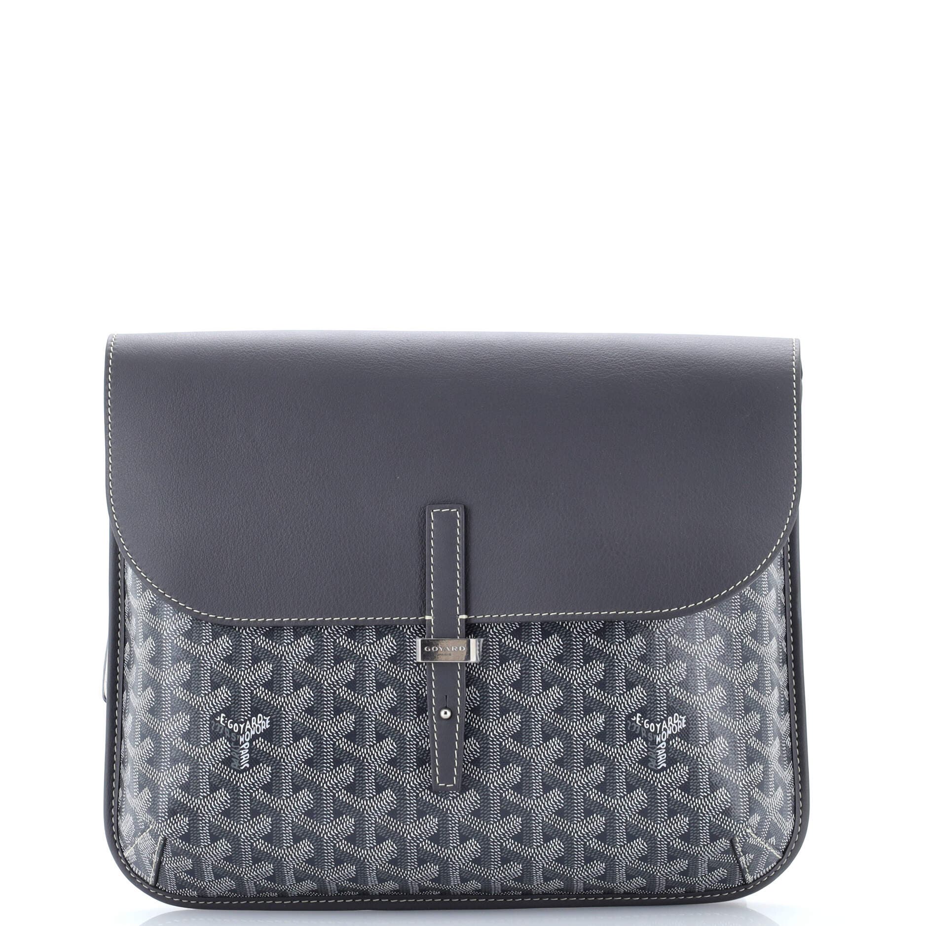 Pre-Owned Goyard Coursier Messenger Bag Coated Canvas and Leather, Main, color, Gray