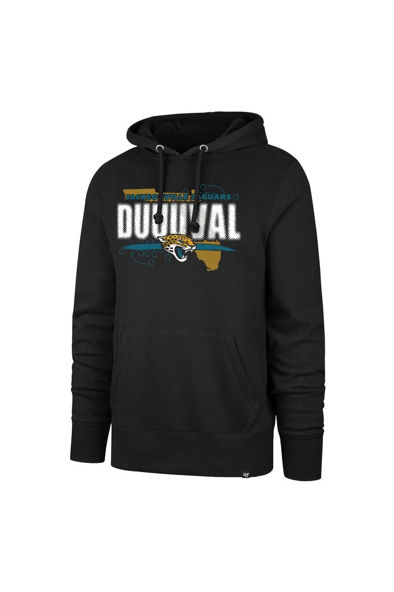 Men's '47 Black Jacksonville Jaguars Regional Headline Pullover Hoodie, Alternate, color, Black