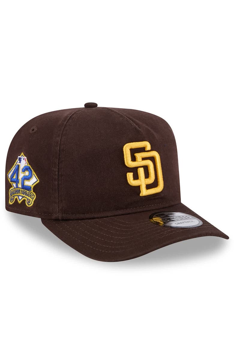 New Era Men's New Era Brown San Diego Padres 2025 Jackie Robinson Day Golfer Adjustable Hat, Main, color,