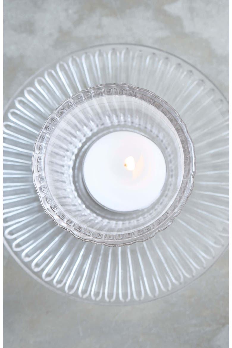 Pressed Clear Glass Tealight / Votive Holders - Set of 4, Main, color, Clear