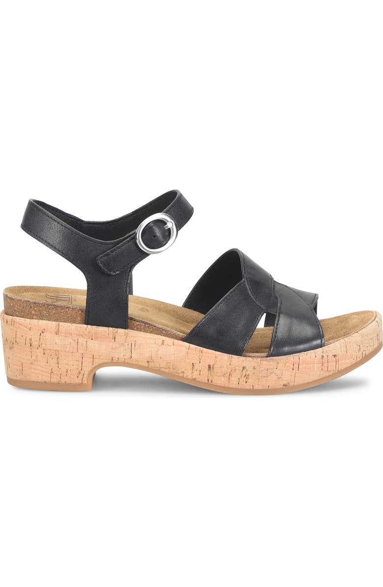 Söfft Capri Ankle Strap Platform Sandal, Alternate, color, Black