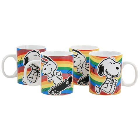 70th Anniversary 15oz 4 Piece Stoneware Mug Set in Rainbow