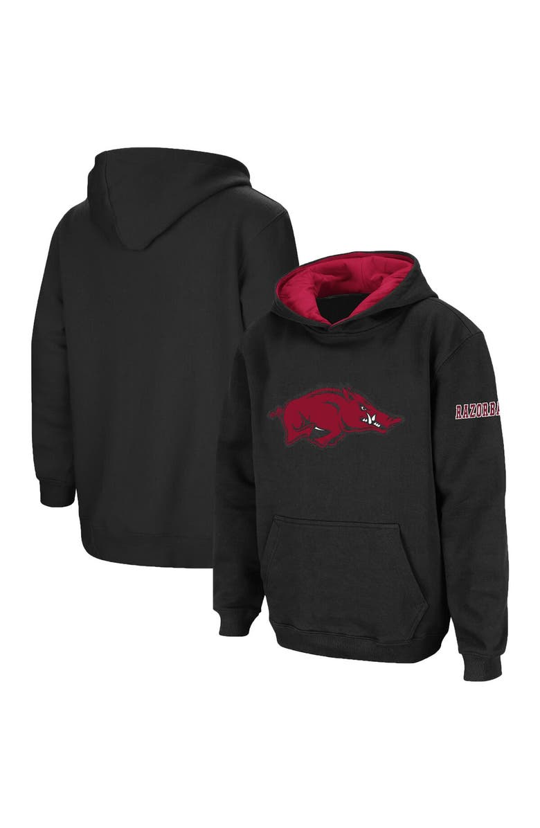 STADIUM ATHLETIC Youth Stadium Athletic Black Arkansas Razorbacks Big Logo Pullover Hoodie, Main, color, Black